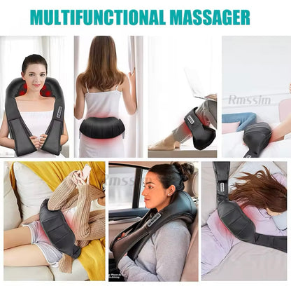 Shiatsu Neck & Shoulder Massager – Heated Deep Kneading Massage Pillow