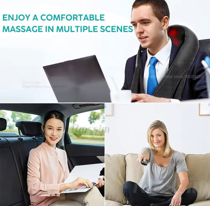 Shiatsu Neck & Shoulder Massager – Heated Deep Kneading Massage Pillow